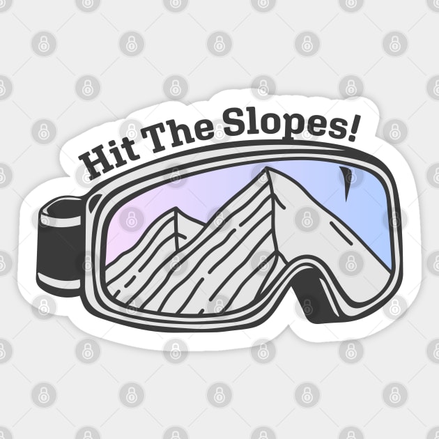 Sunset Mountain Ski Goggles | Hit The Slopes! Sticker by KlehmInTime